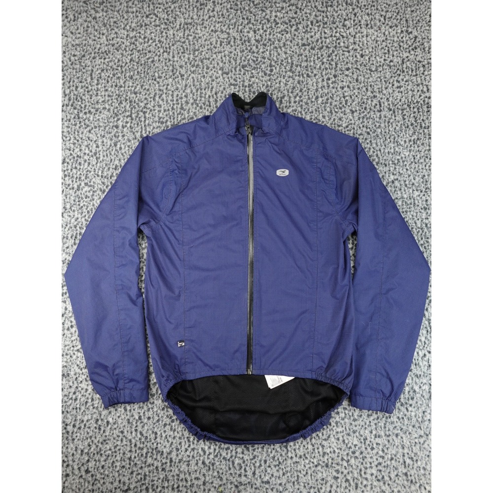 Sugoi Zap Bike Jacket Mens Medium Blue Reflective Cycling Windbreaker 70734U